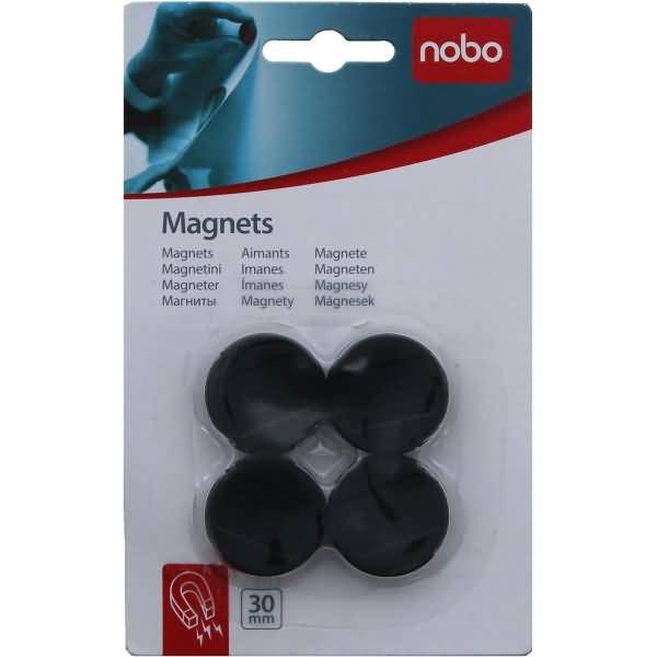 Magnet rund 30mm VE=4 Stück schwarz