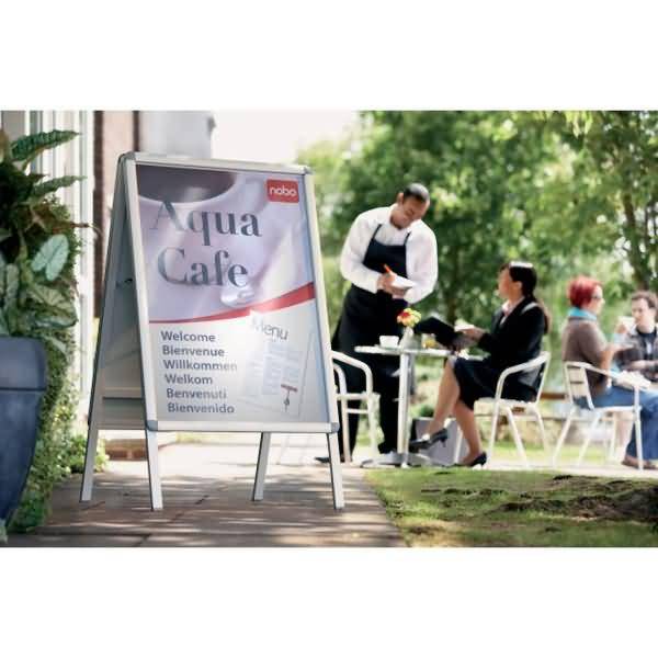 Plakatständer Poster 1242x705x755mm Aluminiumrahmen PVC-Schutzfolie wetterfest