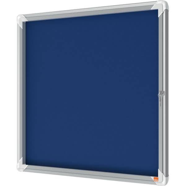 Schaukasten Innenbereich Filz Tür Sicherheitsglas 6xA4 blau