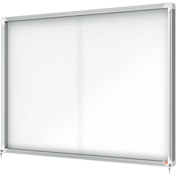 Schaukasten Innenbereich magnetisch Schiebetür Sicherheitsglas 18xA4,weiß