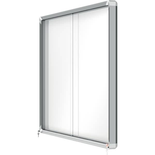 Schaukasten Innenbereich magnetisch Schiebetür Sicherheitsglas 18xA4,weiß