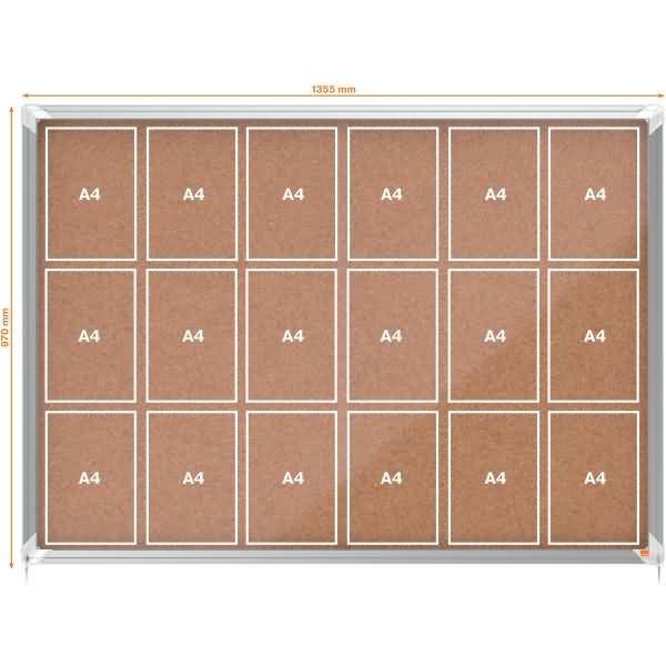 Schaukasten Innenbereich Kork Schiebetür Sicherheitsglas 18xA4 kork