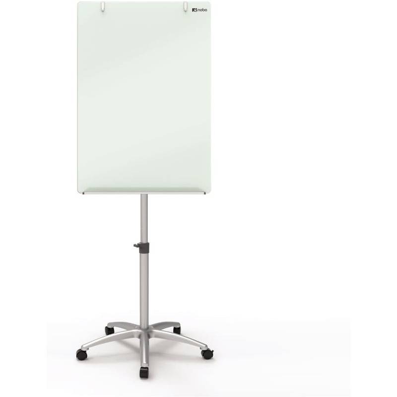 Glas-Flipchart Diamond Mobil Rundfuß magnetisch weiß