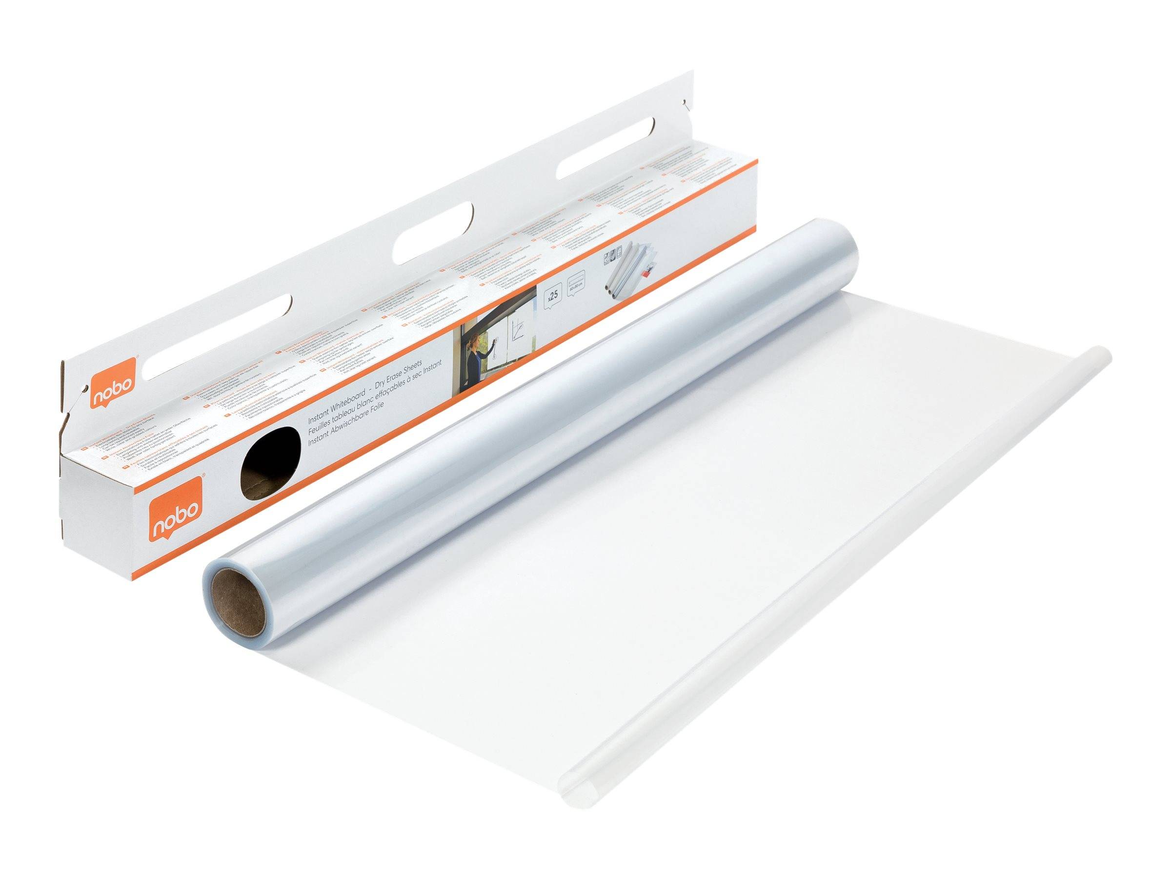 Nobo Instant Whiteboard - Oberfläche für Trockenreinigung - Oberflächenmontage - 800 x 600 mm - nicht magnetisch - klar (Packung mit 25)