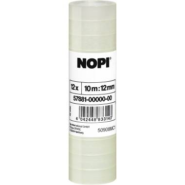 NOPI Klebefilm 57881-0-0 12mmx10m transparent 12 St./Pack.