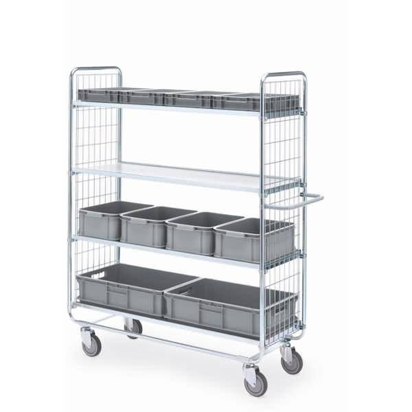 Etagenwagen Serie 100 4 Etagen 100x42,5cm silber