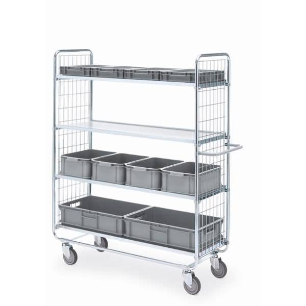 Etagenwagen Serie 100 4 Etagen 120x42,5cm silber