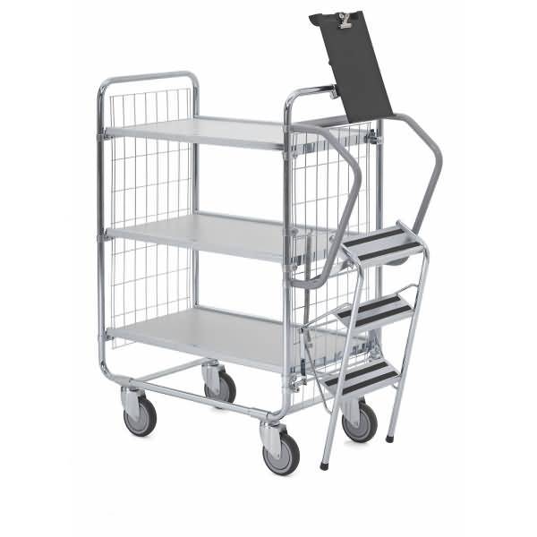 Leiterwagen Serie 100 3 Etagen 75x42,5cm silber