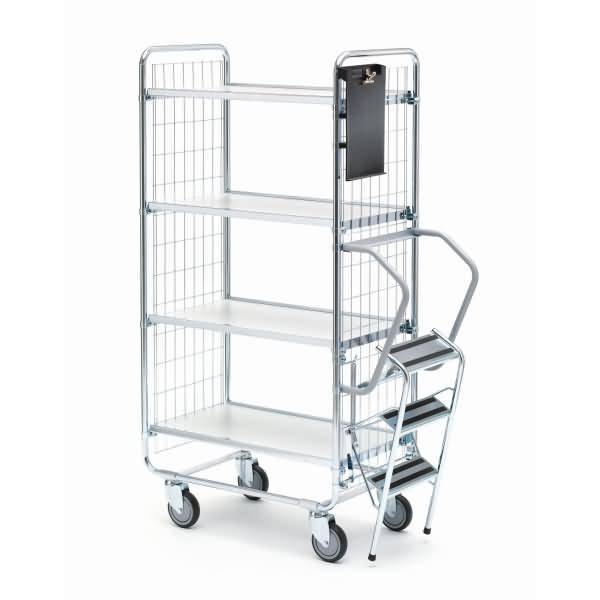 Leiterwagen Serie 100 4 Etagen 75x42,5cm silber