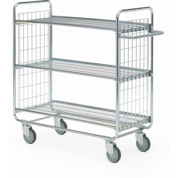 Gitterwagen Serie 100 3 Etagen 75x45cm silber