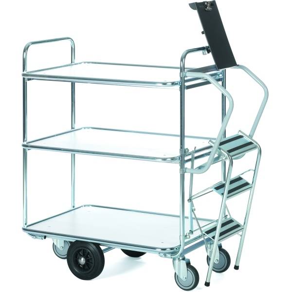 Leiterwagen Serie 200 3 Etagen 125x62cm silber