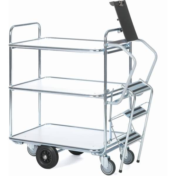 Leiterwagen Serie 200 3 Etagen 85x62cm silber