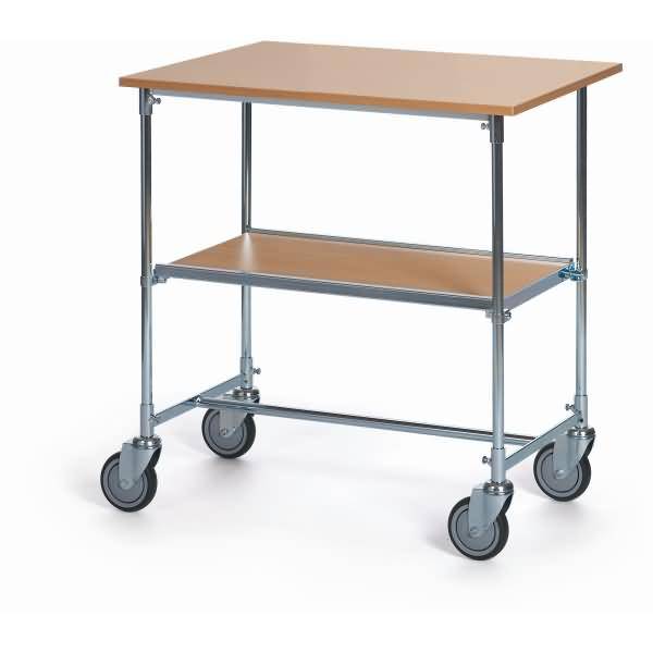 Tischwagen mittel 2 Etagen hellgrau