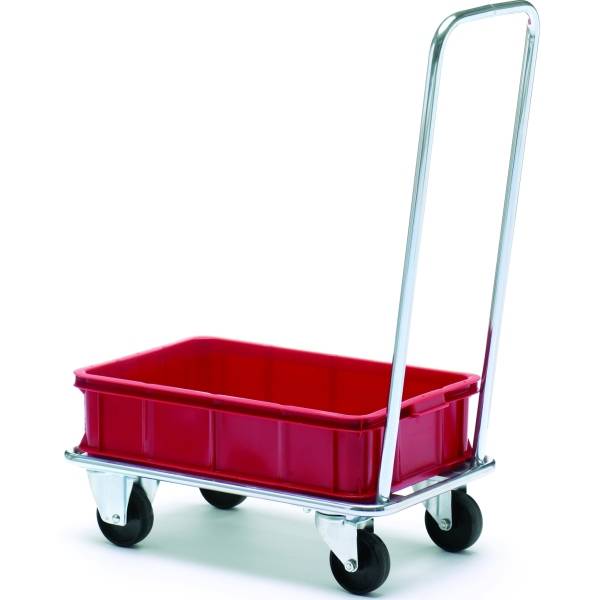 Wagen mit Griff 1 Etage 75x41cm silber