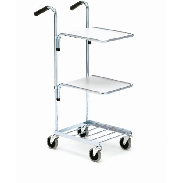 Miniwagen 2 Etagen 41x35cm silber