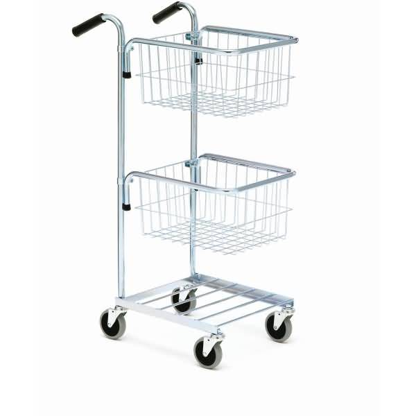 Miniwagen 2 Körbe 3 Etagen 40,5x30cm silber