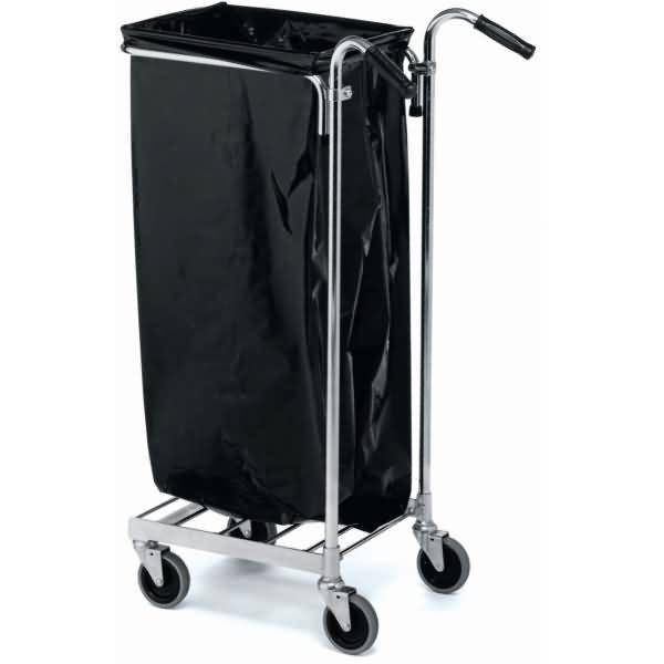 Müllsackwagen Standard mit Fahrhandgriff 650x360x1060mm silber