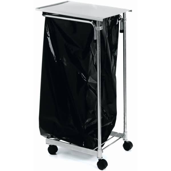 Müllsackwagen mit Deckel 650x360x1060mm silber