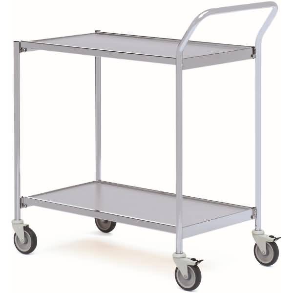 Tischwagen 1 Fahrhandgriff 2 Etagen 80x42cm hellgrau/grau