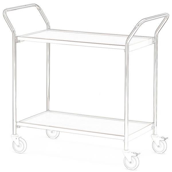 Tischwagen 2 Fahrhandgriffe 2 Etagen 100x42cm chrom/eiche/birke