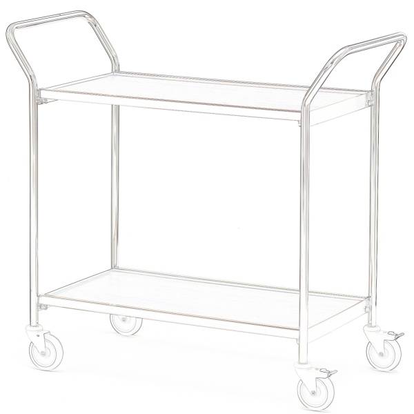 Tischwagen 2 Fahrhandgriffe 2 Etagen 100x42cm schwarz/buche/kirsche