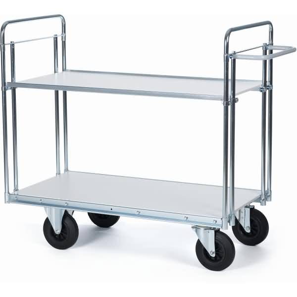 Etagenwagen Serie 400 Modell 25 2 Etagen 120x60cm silber