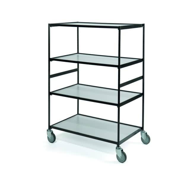 Etagenwagen 4 Etagen 120x60cm schwarz