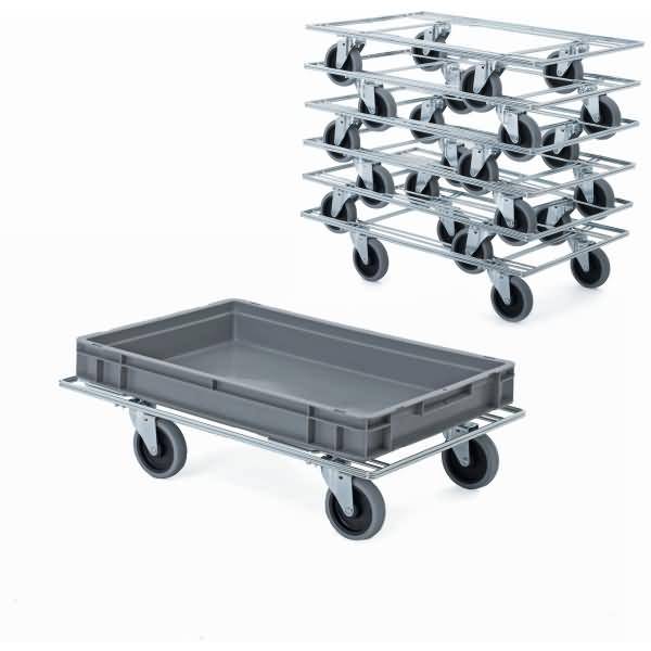 Drahtwagen klein 1 Etage 62x41cm silber