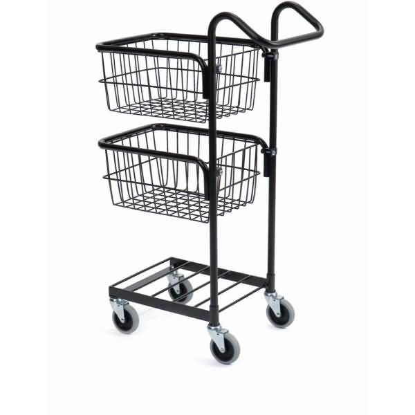 Miniwagen 2 Körbe 3 Etagen 40,5x30cm schwarz