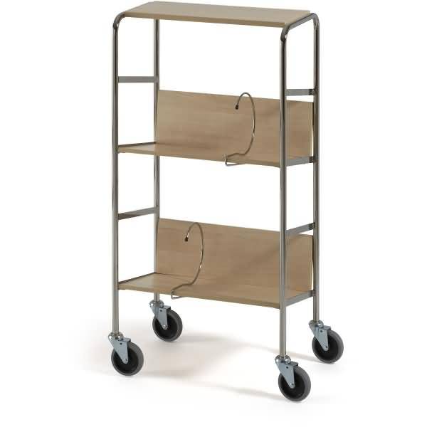 Aktenwagen kurz mit Abdecketage 2 Etagen 50x29cm eiche