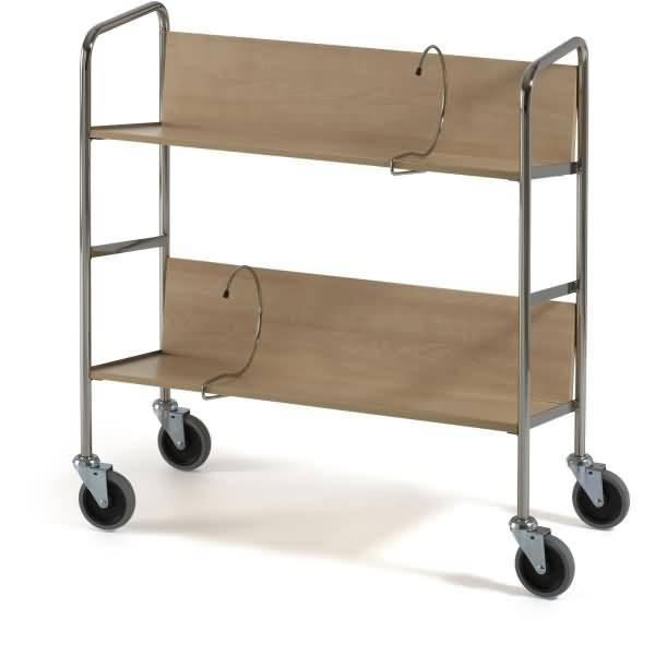 Aktenwagen lang 2 Etagen 75x29cm birke