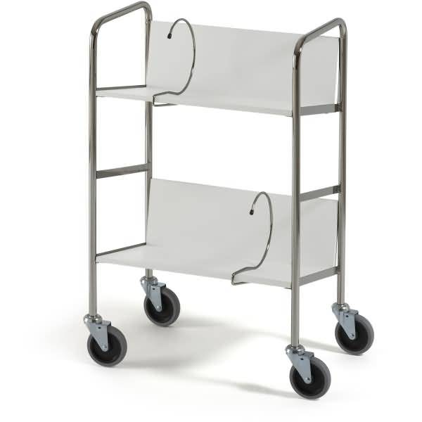 Aktenwagen kurz 2 Etagen 50x29cm hellgrau