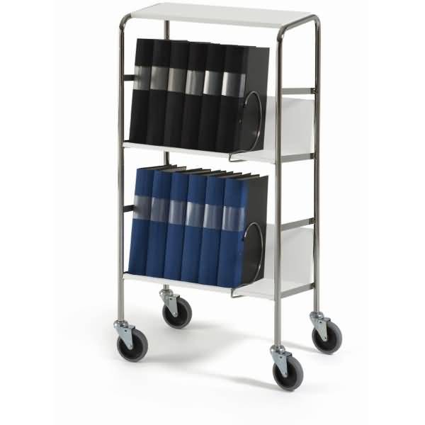 Aktenwagen kurz mit Abdecketage 2 Etagen 50x29cm kirsche