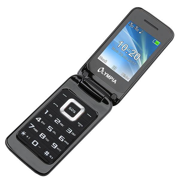 Olympia Luna, Klappgehäuse, Dual-SIM, 6,1 cm (2.4 Zoll), Bluetooth, 600 mAh, Schwarz