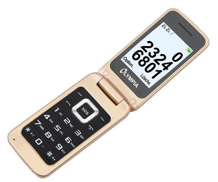 Olympia Luna, Klappgehäuse, Dual-SIM, 6,1 cm (2.4 Zoll), Bluetooth, 600 mAh, Gold