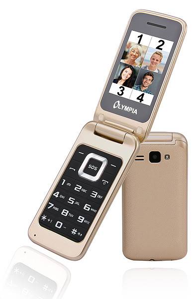 Olympia Luna, Klappgehäuse, Dual-SIM, 6,1 cm (2.4 Zoll), Bluetooth, 600 mAh, Gold