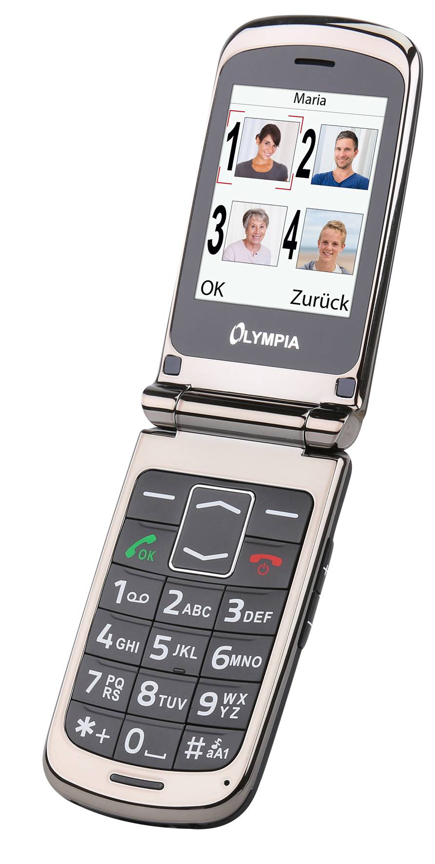 Olympia Style View, Klappgehäuse, Dual-SIM, 6,1 cm (2.4 Zoll), Bluetooth, 600 mAh, Schwarz, Grau, Silber