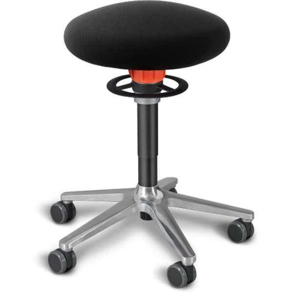 Sitz- und Stehhocker Roll 54-65cm Flachsitz Gestrick schwarz/schwarz