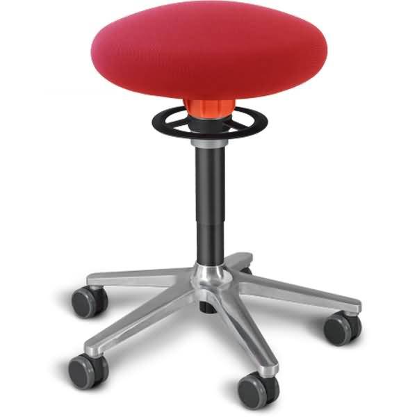 Sitz- und Stehhocker Roll 54-65cm Flachsitz Gestrick rot/schwarz