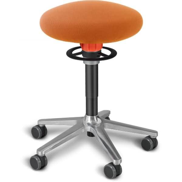 Sitz- und Stehhocker Roll 54-65cm Flachsitz Gestrick orange/schwarz