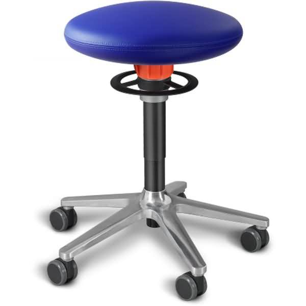 Sitz- und Stehhocker Roll 54-65cm Flachsitz skai Kunstleder blau/schwarz