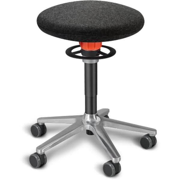 Sitz- und Stehhocker Roll 54-65cm Flachsitz Kvadrat divina anthrazit/schwarz