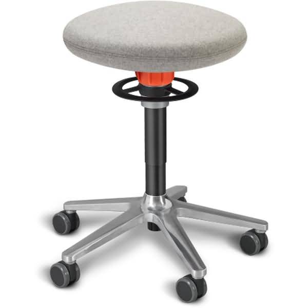 Sitz- und Stehhocker Roll 54-65cm Flachsitz Kvadrat divina hellgrau/schwarz