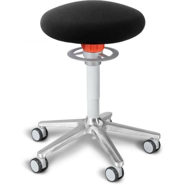 Sitz- und Stehhocker Roll 54-65cm Flachsitz Gestrick schwarz/weiß