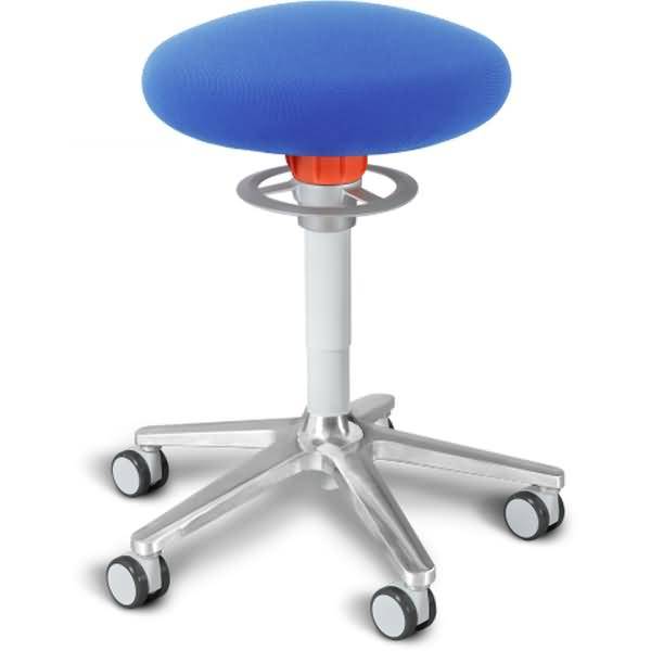 Sitz- und Stehhocker Roll 54-65cm Flachsitz Gestrick blau/weiß