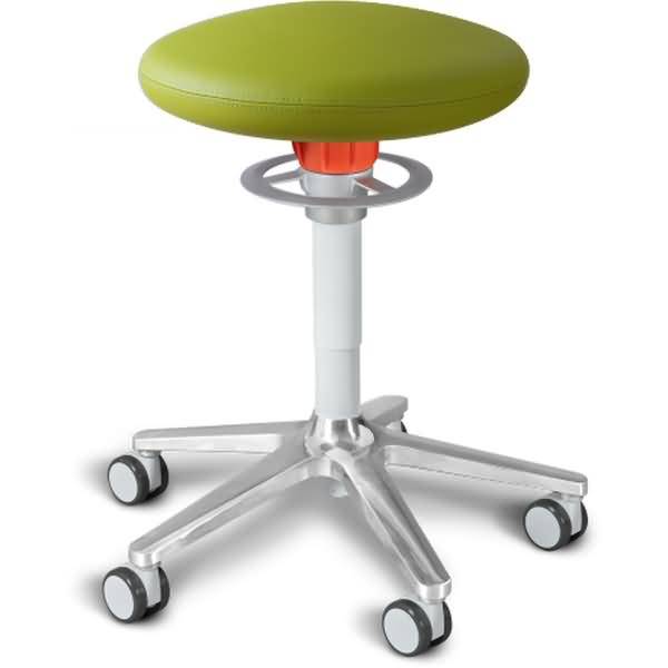 Sitz- und Stehhocker Roll 54-65cm Flachsitz skai Kunstleder hellgrün/weiß