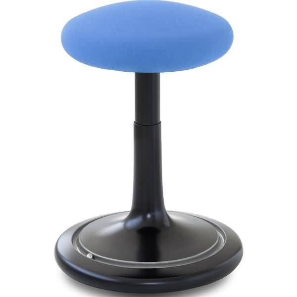 Sitz- und Stehhocker Classic tall 55-77cm Gestrick schwarz/hellblau/silber