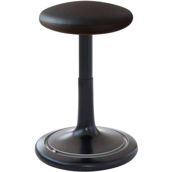 Sitz- und Stehhocker Classic tall 55-77cm skai Kunstleder schwarz/schwarz/silber