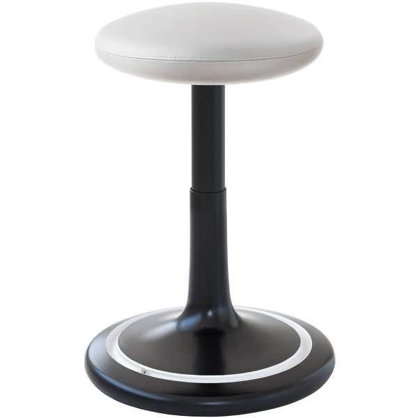 Sitz- und Stehhocker Classic tall 55-77cm skai Kunstleder schwarz/weiß/weiß