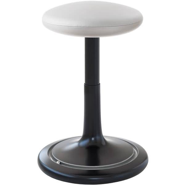Sitz- und Stehhocker Classic tall 55-77cm skai Kunstleder schwarz/weiß/silber